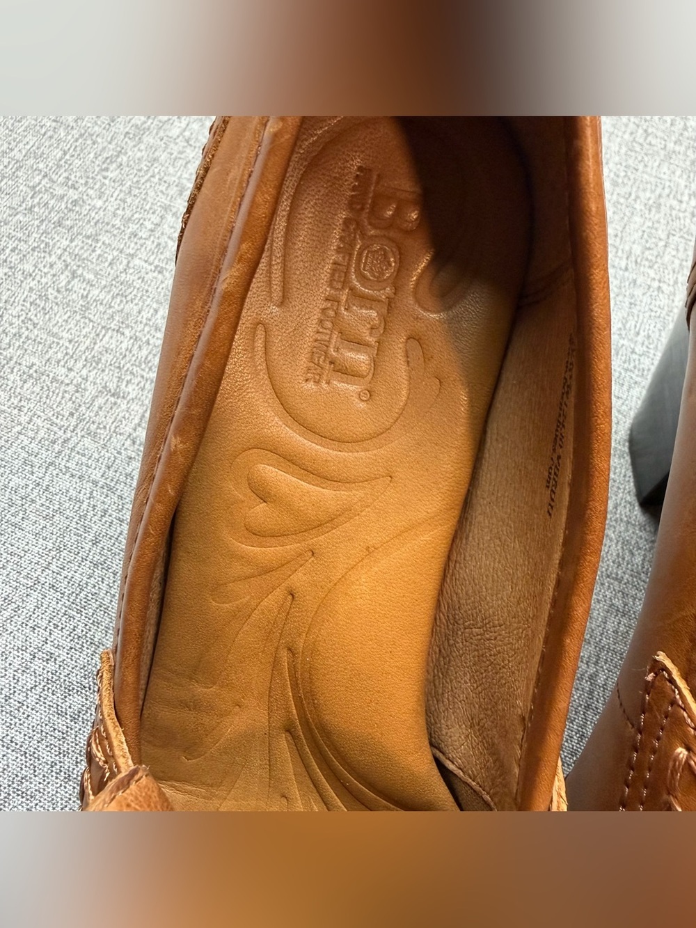 Y2K Born Nance Brown Leather Tassel Loafer Heels Pumps - Picture 11 of 11